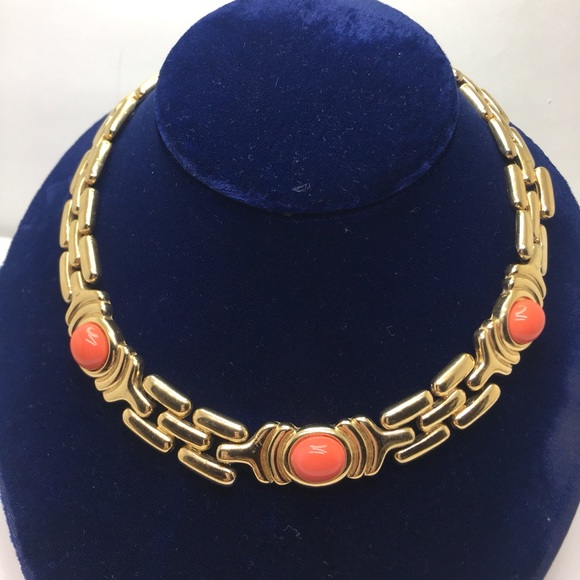 Vintage Givenchy runway coral lucite choker. Givenchy necklace - Picture 6 of 6